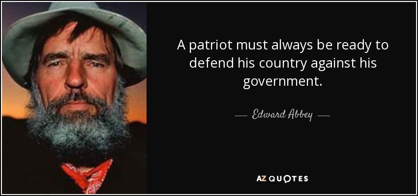 A patriot must always be ready to defend his country against his government.