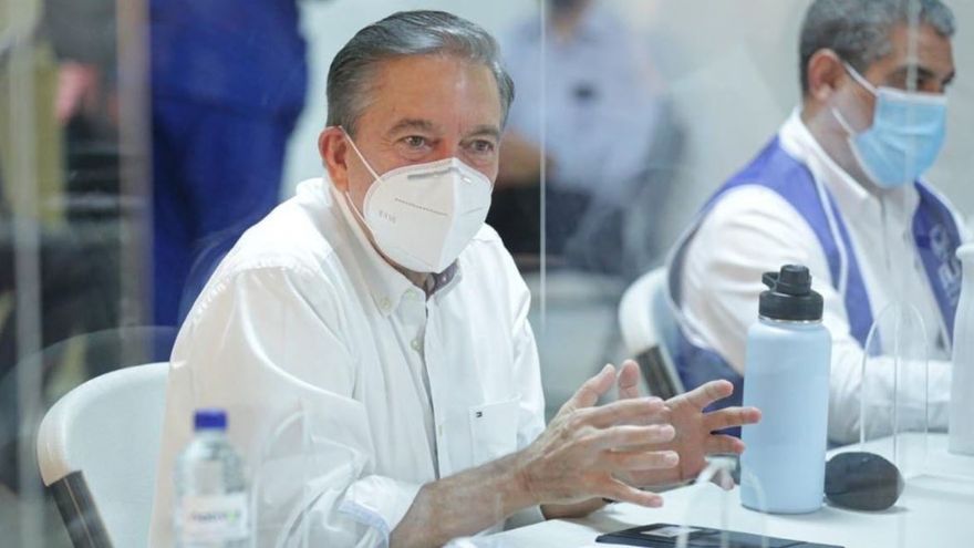 Presidente de Panamá Laurentino Cortizo en el distrito de San Miguelito