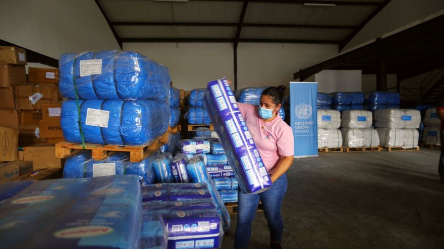 Una gran cantidad de productos y enseres de primera necesidad fueron entregados por las Naciones Unidas a Panamá