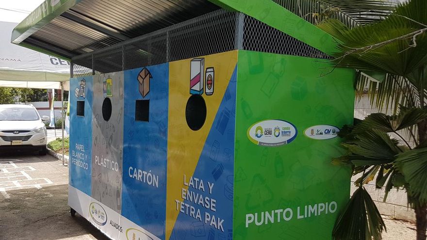 Punto de reciclaje de la comunidad de Miraflores en Betania