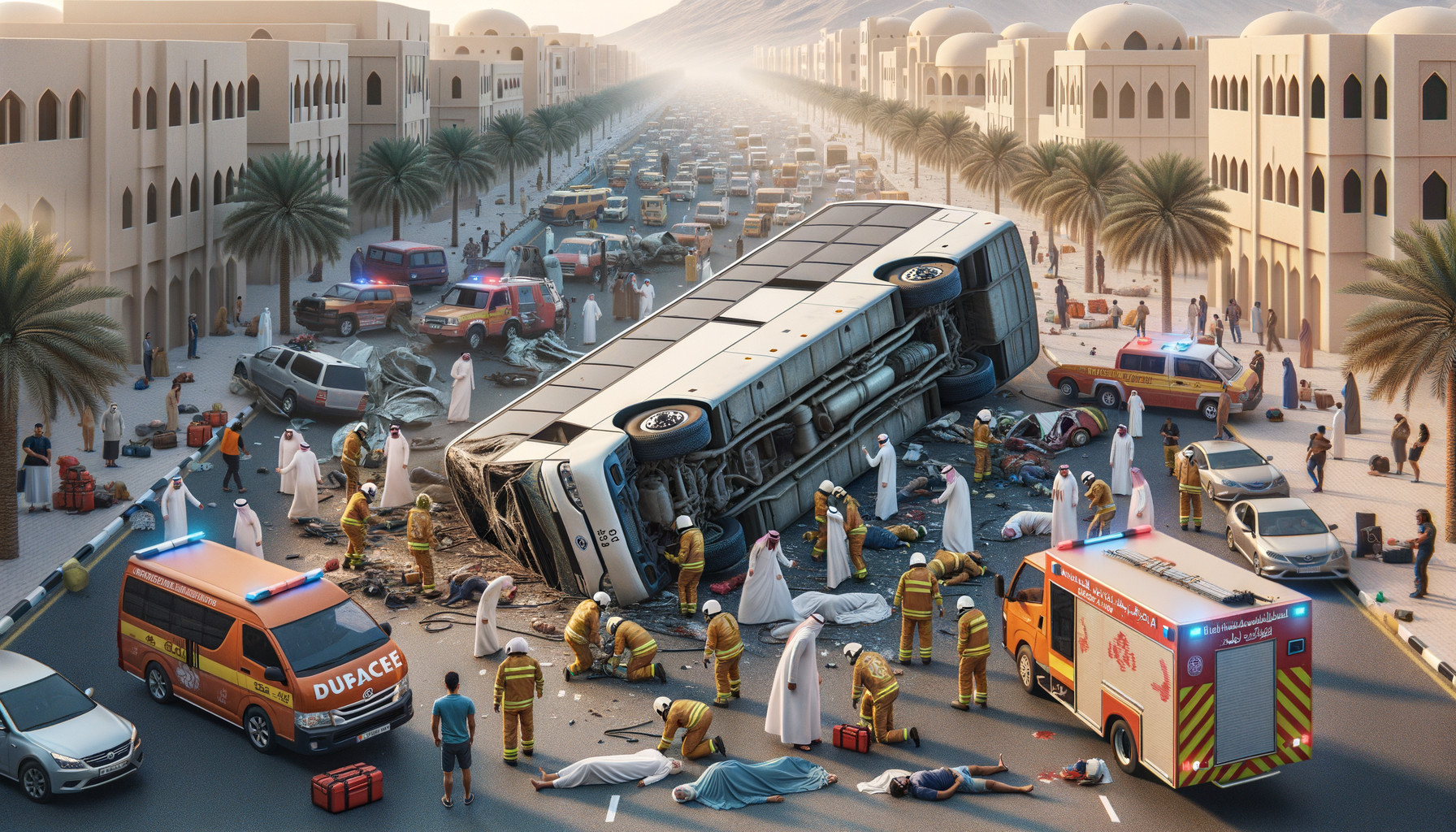 حادث حافلة مأساوي في خورفكان يودي بحياة تسعة أشخاص وإنقاذ العشرات