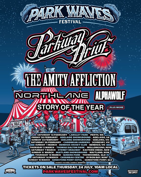 Parkway Drive to Headline Park Waves Australia Festival