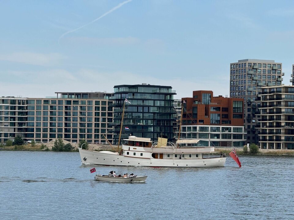 Classic Yacht Bluebird of 1938 Spotted Cruising in Amsterdam