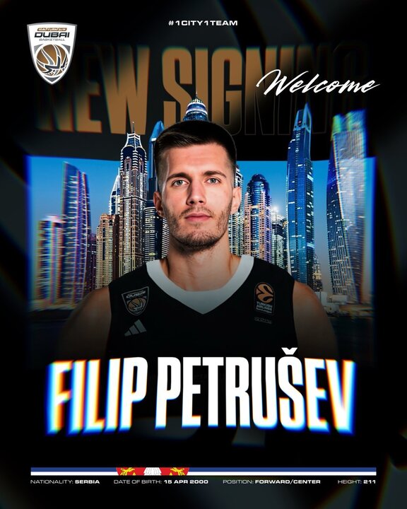 Filip Petrusev Signs with Dubai Basketball Club