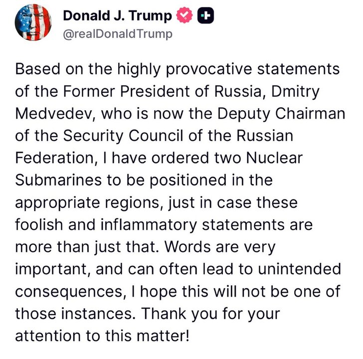 US-Präsident Donald J. Trump schrieb: