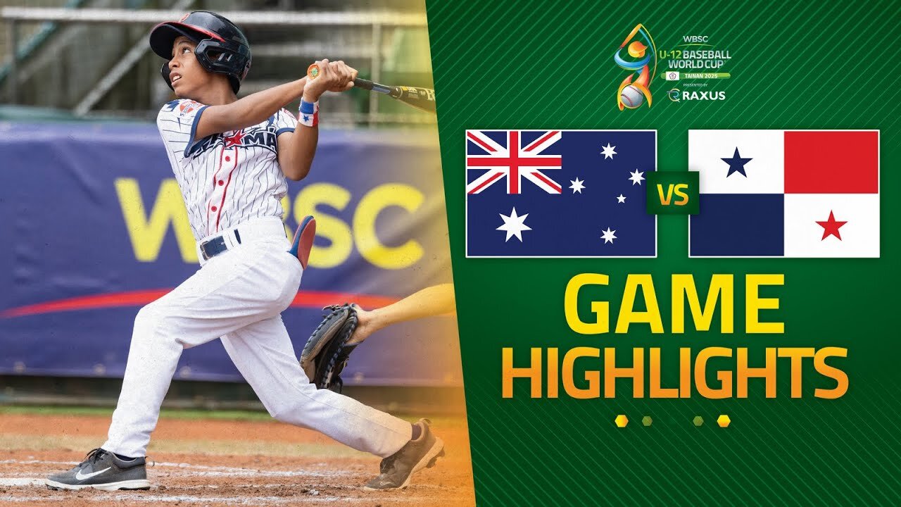 Panama and Australia Compete in WBSC U-12 Baseball World Cup