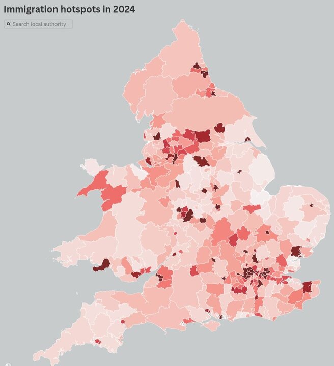 UK Immigration Hotspots Revealed in New Map