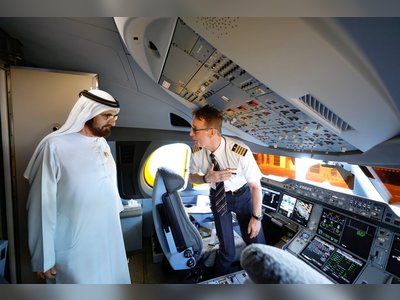 Sheikh Mohammed Tours First Emirates A350 Aircraft