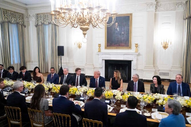 Trump Hosts Tech Executives at White House, Absent Estranged Ally Musk