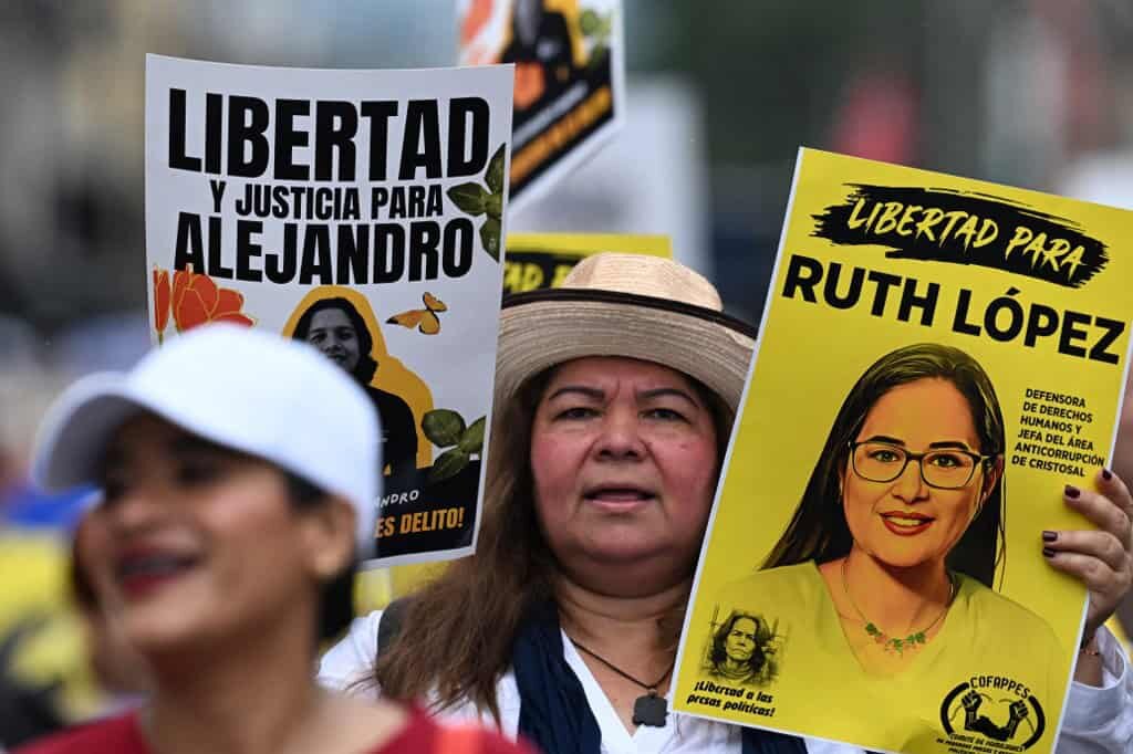 Protesters March in San Salvador on Independence Day