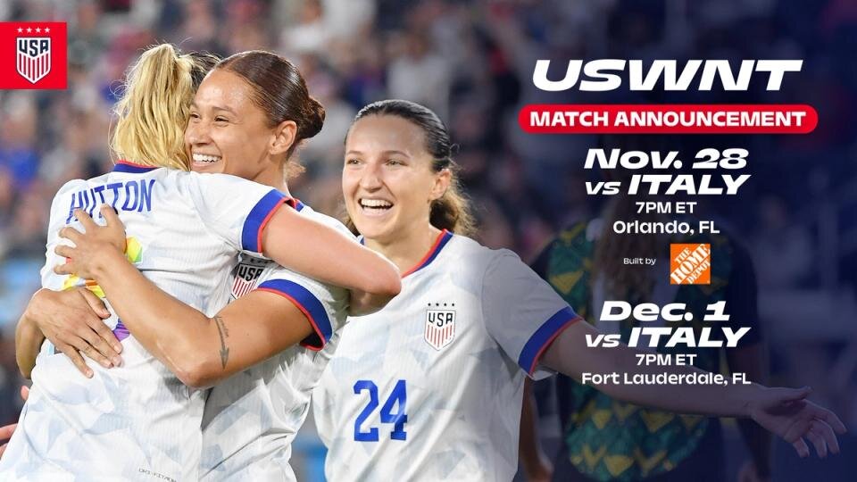 USWNT to Face Italy in Friendly Matches