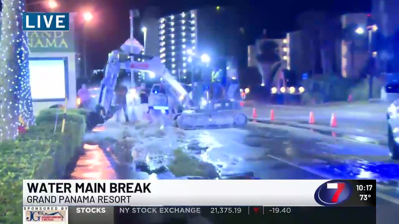 Major Water Main Break Disrupts Panama City Beach