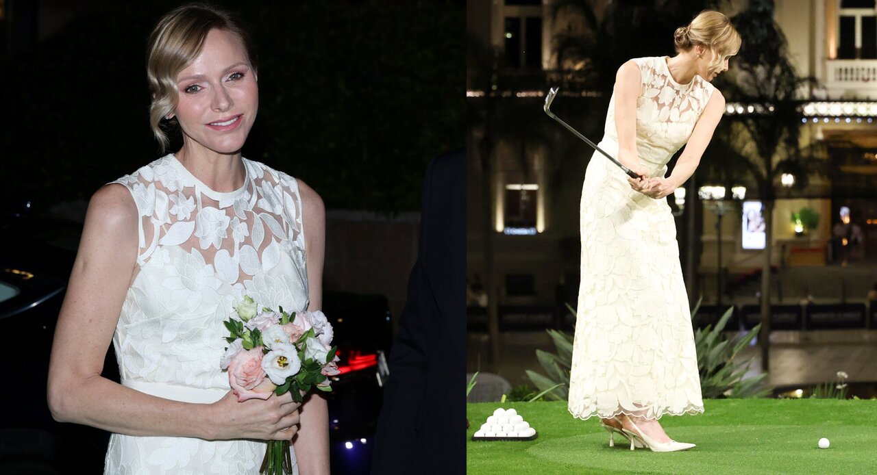 Princess Charlene Shines in Elie Saab at Golf Tournament