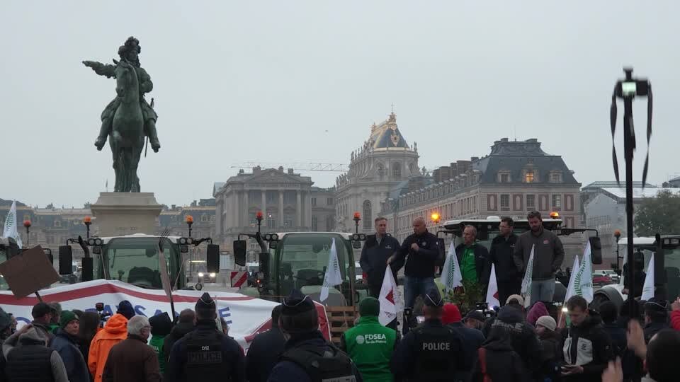 France Farmers Stage Protest Outside Versailles
