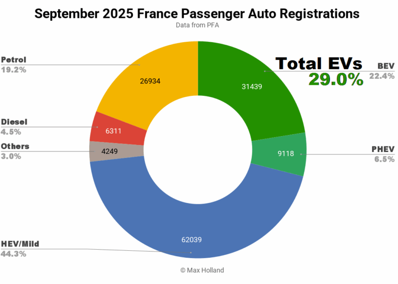 Electric Vehicles Capture 29% Market Share in France as Model Y Leads Sales