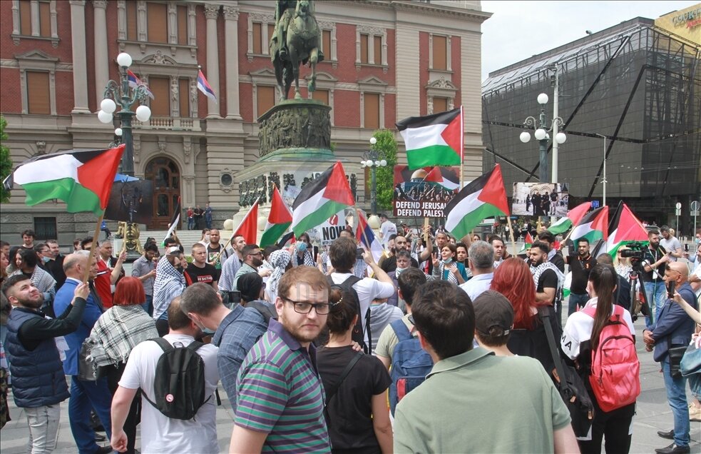 Thousands Rally in Serbia in Solidarity with Gaza