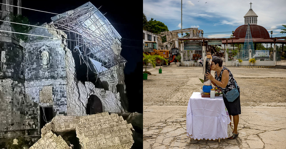 Historic Church in the Philippines Destroyed by 6.9-Magnitude Earthquake