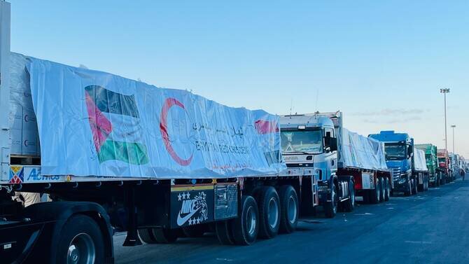 Egypt Sends Over 400 Shipments of Humanitarian Aid to Gaza Amid Ceasefire