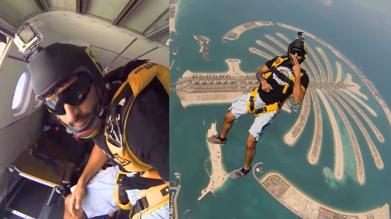 Dubai Crown Prince Sheikh Hamdan Shares Skydiving Video Over Palm Jumeirah