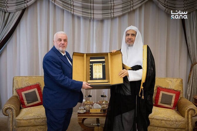 Syrian Awqaf Minister Meets Muslim World League Chief in Jeddah