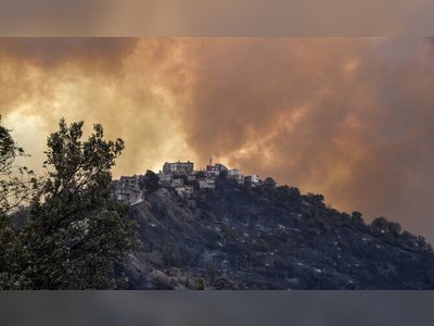 Algerian Firefighters Battle Wildfire Near Algiers After Families Evacuated