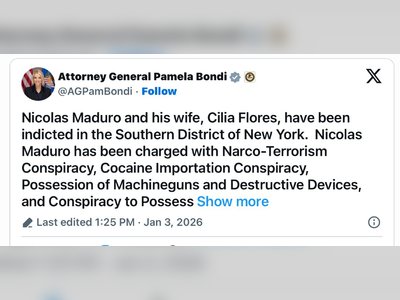 U.S. Attorney General Announces Indictments Against Nicolás Maduro and His Wife in New York