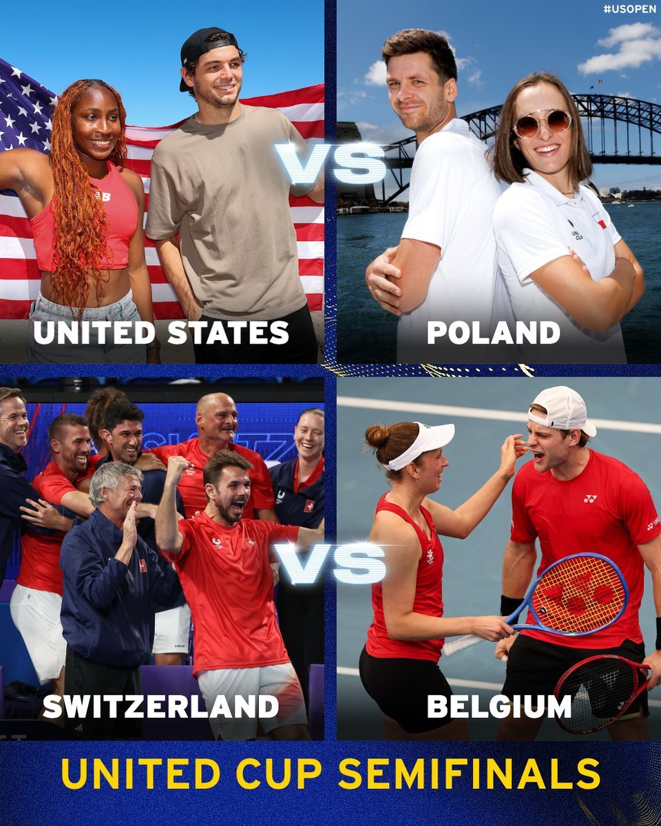 United Cup Semifinals Set in Australia as Poland, United States, Switzerland and Belgium Advance
