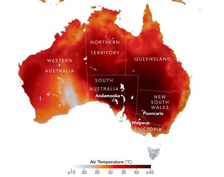 Southeastern Australia Endures Intense Summer Heatwave with Near-Record Temperatures