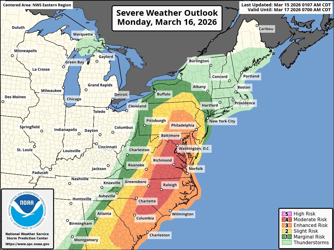 Severe Storm Threat Looms Over Washington as Tornado Risk and Damaging ...