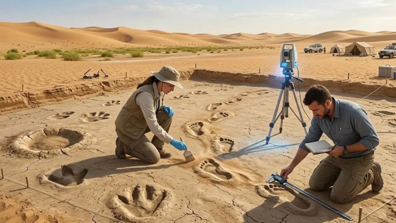 Ancient Footprints Discovered in Saudi Arabia Reveal Human Activity from 120,000 Years Ago