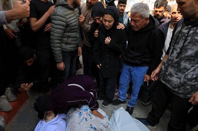 Palestinians Mourn Pregnant Woman and Her Children Killed in Israeli Strikes