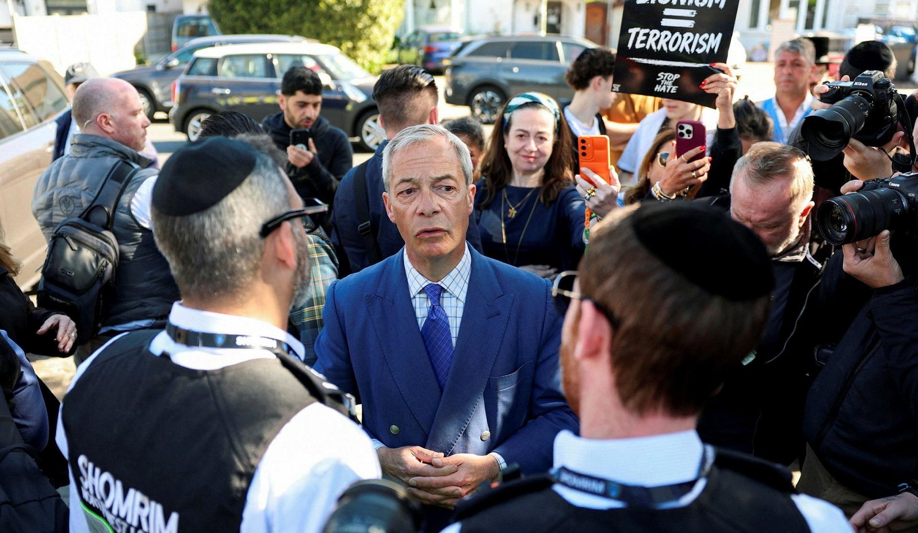 Petition by UK Jewish signatories challenges Nigel Farage’s attendance at antisemitism rally
