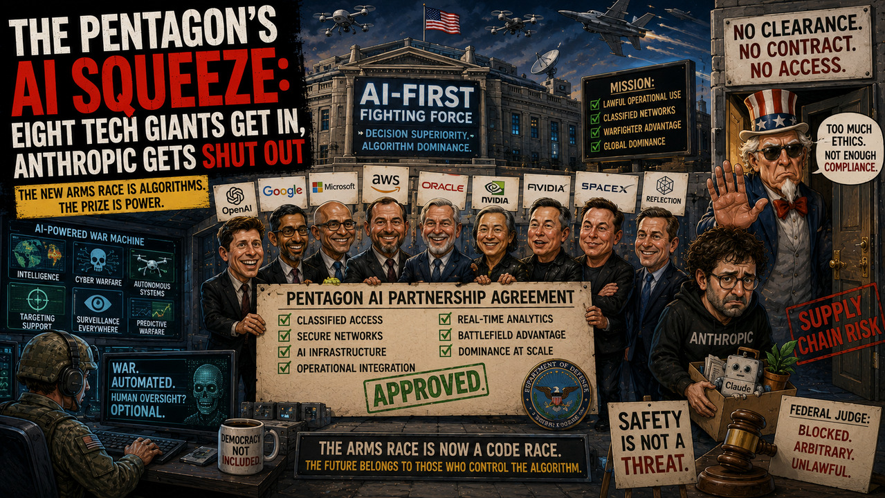 A Pentagon AI Szorítás: Nyolc technológiai óriás belép, az Anthropic kiszorul [Podcast]