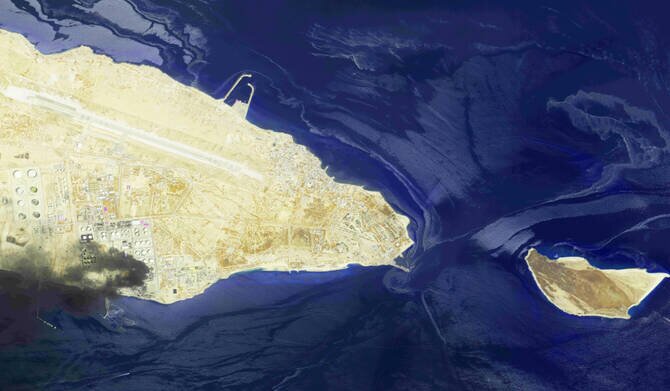Iran War Oil Spill Affects Protected Arabian Gulf Island, Satellite Photos Show