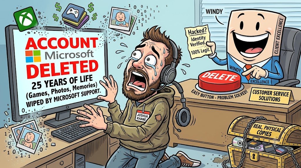 After Being Hacked: Microsoft Deleted a 25-Year-Old Account With Thousands of Games and Photos