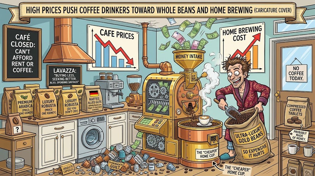 High Prices Push Coffee Drinkers Toward Whole Beans and Home Brewing