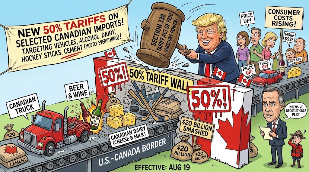 Trump Orders 50% Tariffs on Selected Canadian Imports