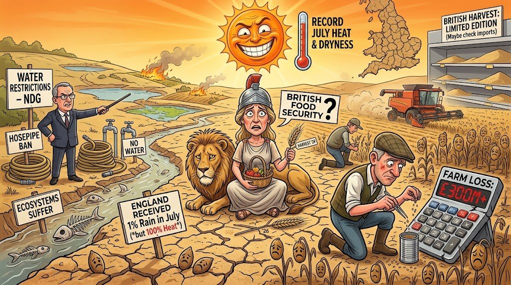 UK Drought Cuts Harvests and Raises Food-Security Fears